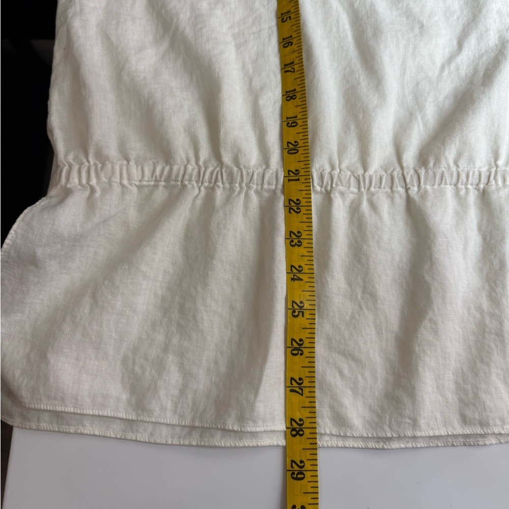 Lilly Pulitzer White Linen Roll Tab Sleeves Tunic Top Sz 6 - Picture 10 of 12